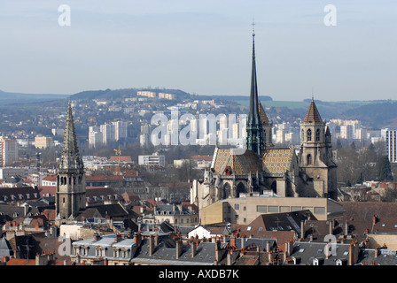 St Benigne cathedral dominating the skyline in Dijon Burgundy France Stock Photo