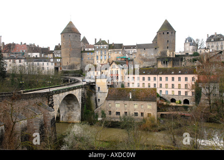 Semur en Auxois in Burgundy France Stock Photo