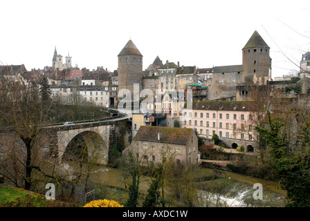 Semur en Auxois in Burgundy France Stock Photo