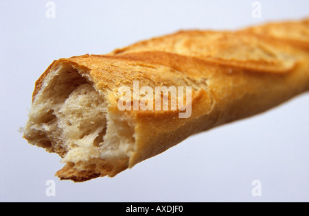 French baguette torn in half Stock Photo