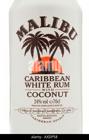 malibu caribbean clear white rum with tropical coconut twelve 12 island shipping co ltd brighton black rock Stock Photo