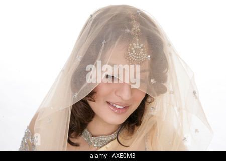 Close up of a young woman blushing Stock Photo