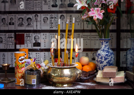 Shrine for the dead Tin Hau temple Yau Ma Tei Kowloon Hong Kong Stock Photo