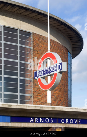 Arnos Grove, London Underground Station, London. 1932. Architect: Charles Holden Stock Photo