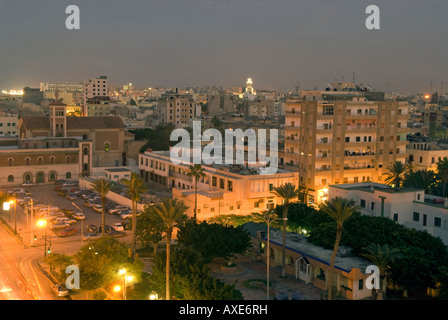 General view of the city of Tripoli by night, Tripoli, Libya. Stock Photo