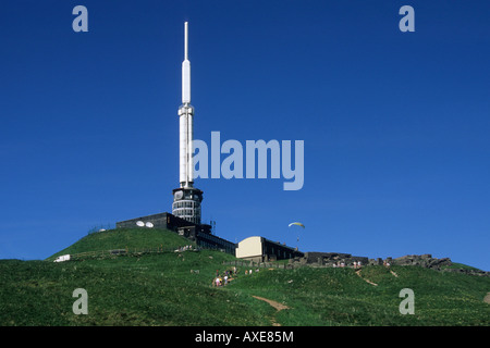 Transmitter TV at the summit of Puy de Dome in Auvergne. France Stock Photo