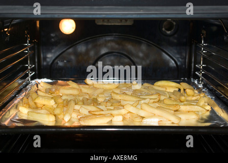 French fries in oven Stock Photo