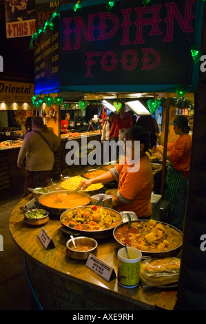 Oriental food stalls at Camden Town market in London UK Stock Photo