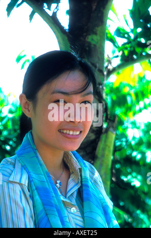 Portrait of smiling philippino girl, Cebu City, Philippines Stock Photo