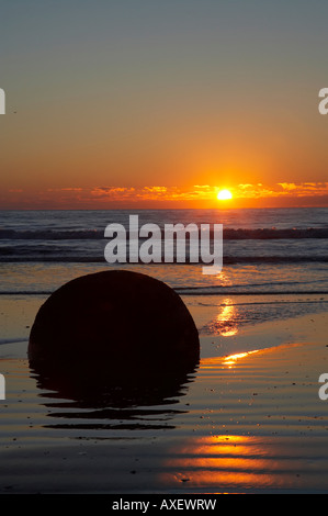 Sunrise Moeraki Boulders North Otago South Island New Zealand Stock 