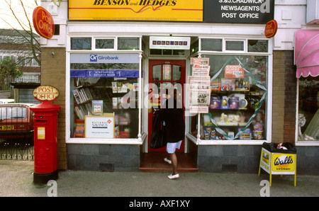 Cheshire Stockport post box outside Woodford Post Office before closure Stock Photo