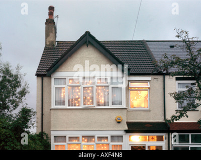 House Lit up Diwali England Stock Photo