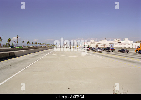 los angeles bus shelter 38th street Stock Photo