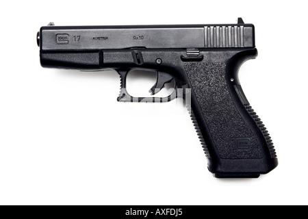 Replica handgun glock 17 on white background Stock Photo