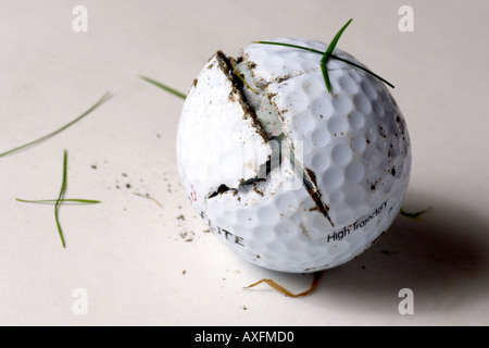 Golf Ball Shell Splits Split golf ball Stock Photo - Alamy