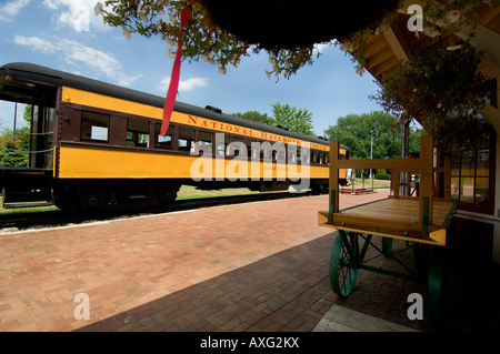 Train on exhibit  at the National Railroad Museum in Green Bay Wisconsin Stock Photo