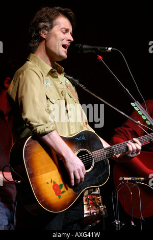 Jim Cuddy of the Canadian band Blue Rodeo performs during a concert Stock Photo