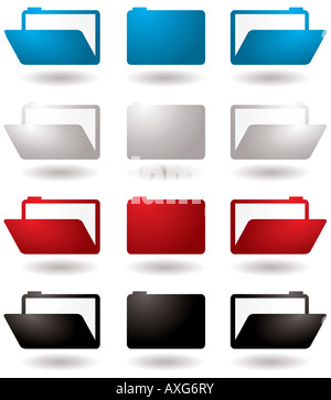 Set of Folder Icons Stock Photo - Alamy