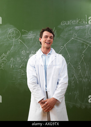 Happy, smile and portrait of scientist in office for science report ...