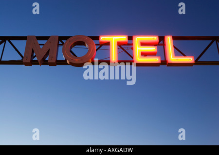Neon Motel Sign Lit Up In The Night Stock Photo Alamy - 14321734 blue neon motel sign lit up at night roblox