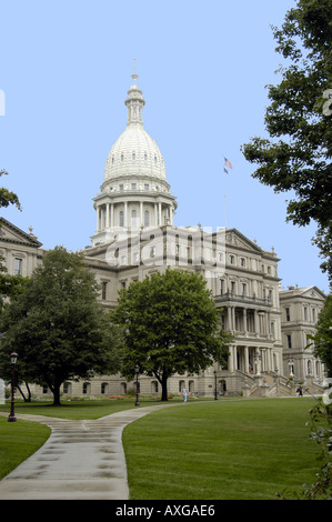 Michigan State Capitol building at Lansing statehouse Stock Photo