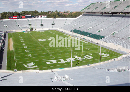 Empty Michigan State University football field or stadium Stock Photo