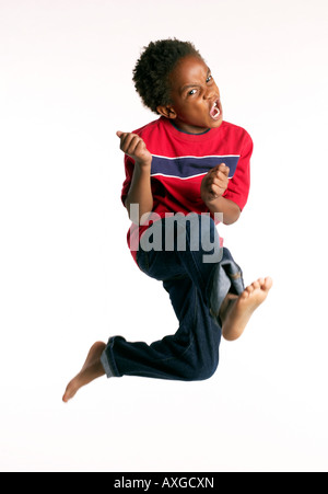 Running Boy African American black Young boy Stock Photo: 16840606 - Alamy