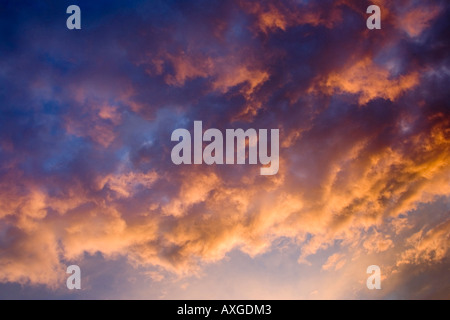 glowing clouds at sunset Stock Photo