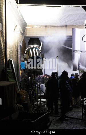 Film Set for a TV Advertisement Being Shot in Railway Arches, East End of  London, UK Stock Photo
