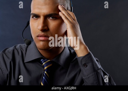 Businessman Wearing Headset Stock Photo