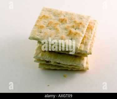 Stack of soup crackers Stock Photo