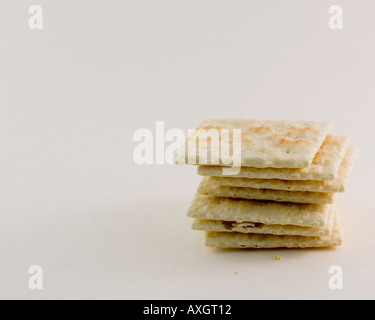 Stack of soup crackers Stock Photo