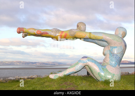 Venus and Cupid sculpture at Morecambe, Lancashire by the artist, Shane Johnstone Stock Photo