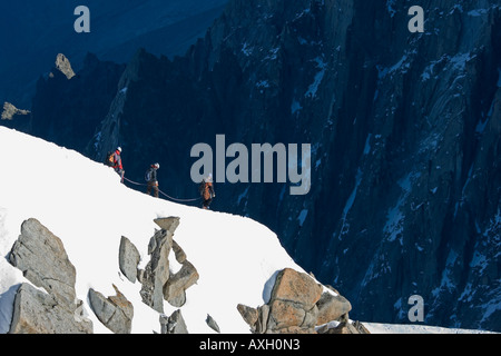 The Aiguille du Midi (3,842 m), mountain in the Mont Blanc massif ...
