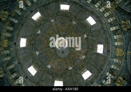 Straight up view of the ceiling o the main dome of the Sanctuary of Saint Ignatius of Loyola in  in Azpeitia, Basque Country, North of Spain Stock Photo