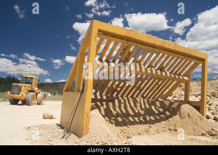 Road construction site in the Valles Caldera National Preserve, New Mexico. Stock Photo