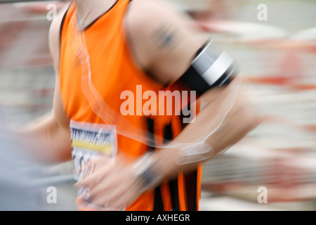 runner in road race Stock Photo