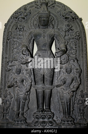 Statue of The Hindu god Vishnu , 12th Century AD , West Bengal , Kolkata Museum Stock Photo