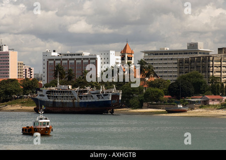 Tanzania Dar es Salaam harbour in front of the Lutheran Church Stock Photo