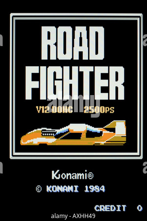 Road Fighter Konami 1984 Vintage arcade videogame screen shot