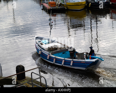 Whitby North Yorkshire UK Coble in Harbour Stock Photo 