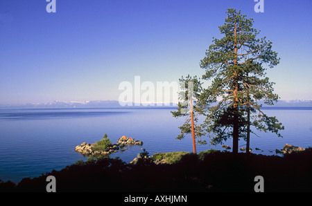 A view of the Sand Harbor area of Lake Tahoe Stock Photo