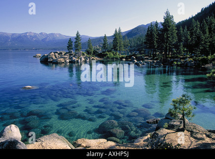 A view of the Sand Harbor area o Lake Tahoe Stock Photo