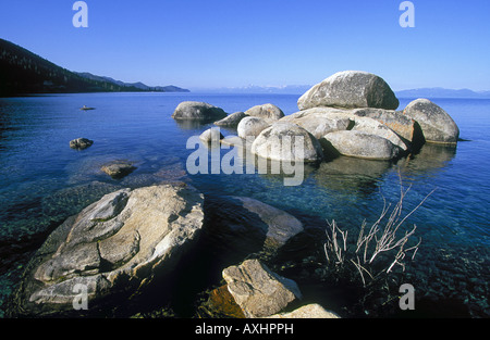 A view of the Sand Harbor area of Lake Tahoe Stock Photo