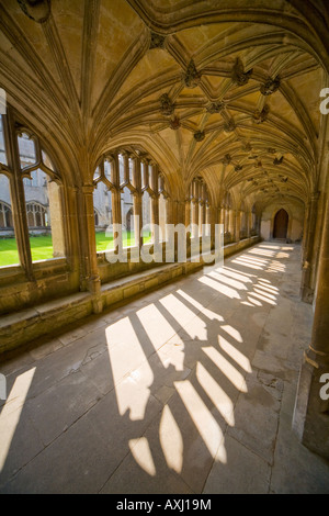 Interior view of Lacock Abbey cloister, a medieval landmark, Chippenham ...