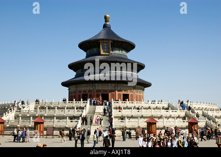 The magnificent circular wooden Hall of Prayer for Good Harvests, built in 1406--20 and rebuilt after a fire in 1889, Temple of Heaven, Beijing Stock Photo