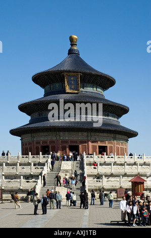 The magnificent circular wooden Hall of Prayer for Good Harvests, built in 1406--20 and rebuilt after a fire in 1889, Temple of Heaven, Beijing Stock Photo