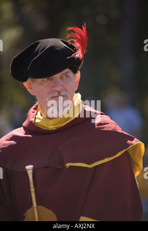 Bugler in medieval reenactment costumes Stock Photo - Alamy
