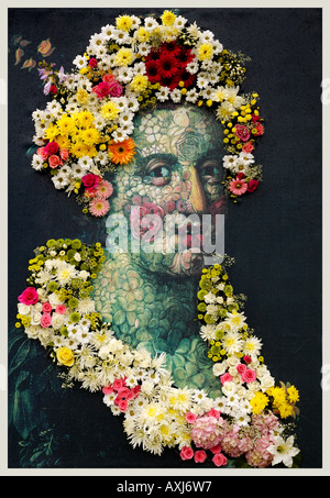Gioconda made from flowers Stock Photo