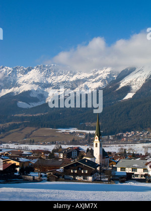 Village of Ellmau in winter snow,alps,Austria Stock Photo